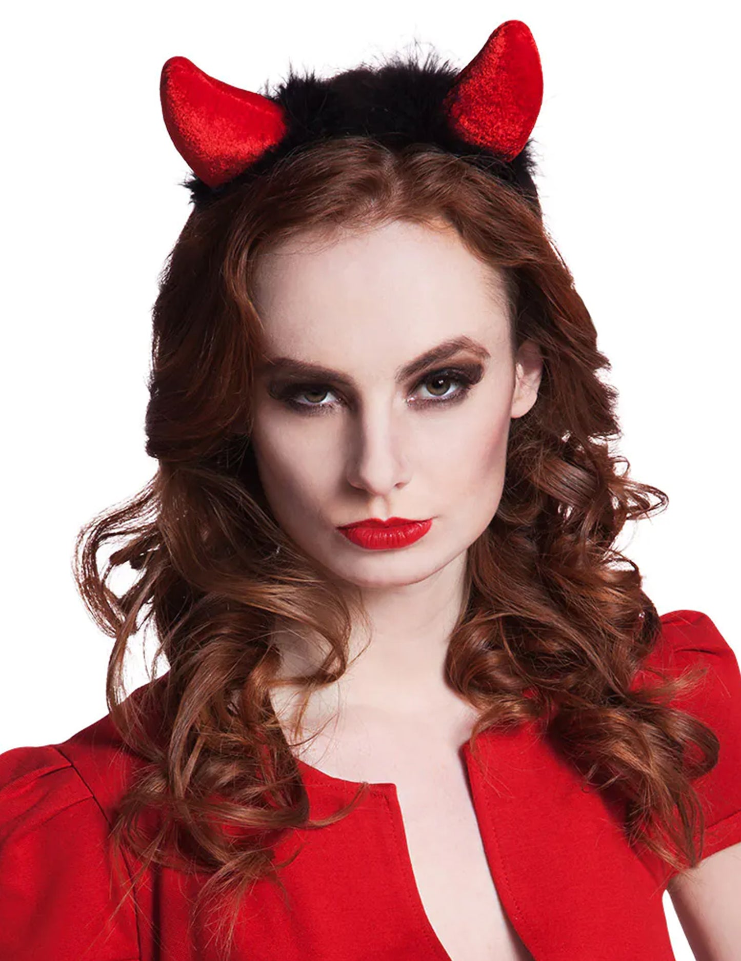 Coarne Red Devil cu arbore de blană neagră pentru adulți