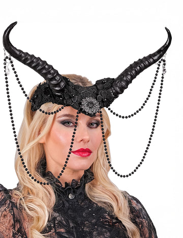 Coarne negre demonice cu mărgele adulte