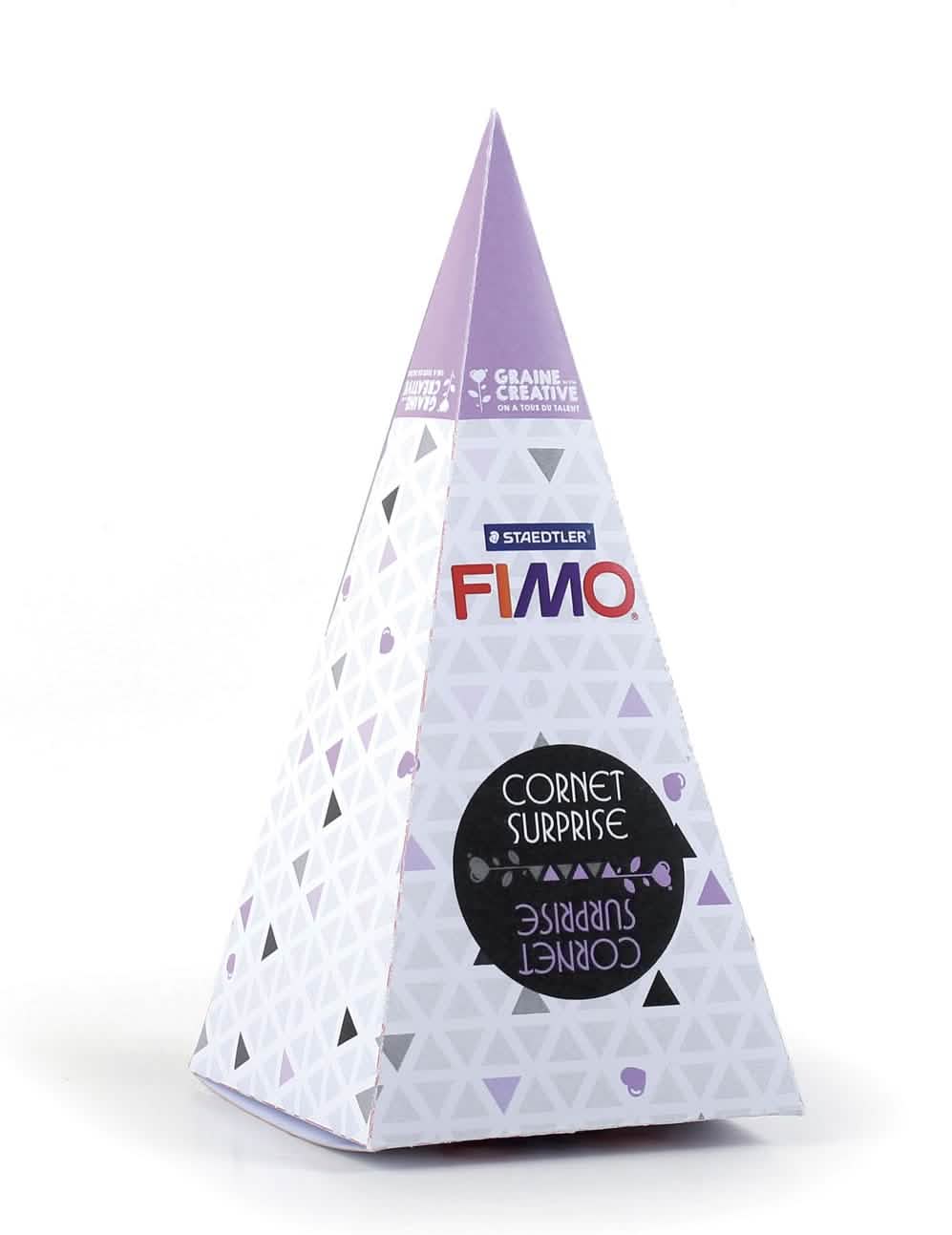 Kit de modelare cornet surpriză fimo lună pentru copil mov