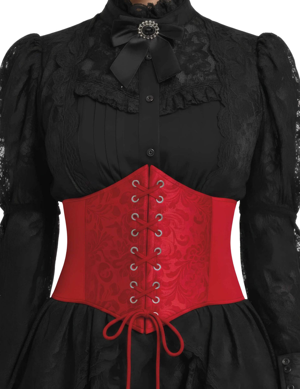 Corset elastic cu model baroc pentru femeie roșu