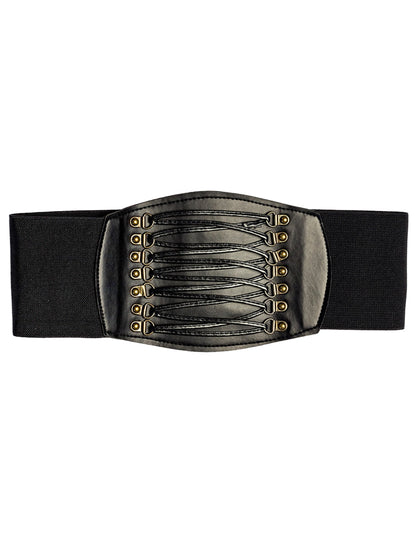Vue de face du corset noir