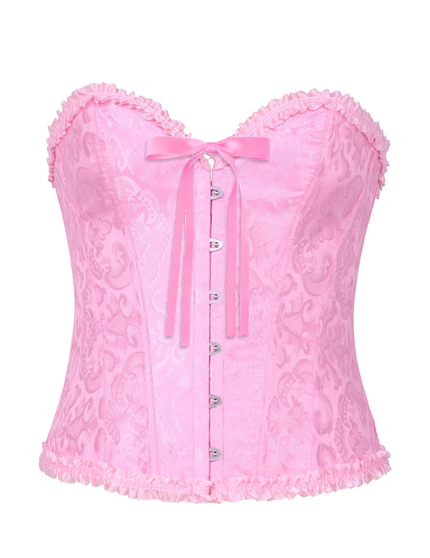 Corset rose à laçage baroque femme