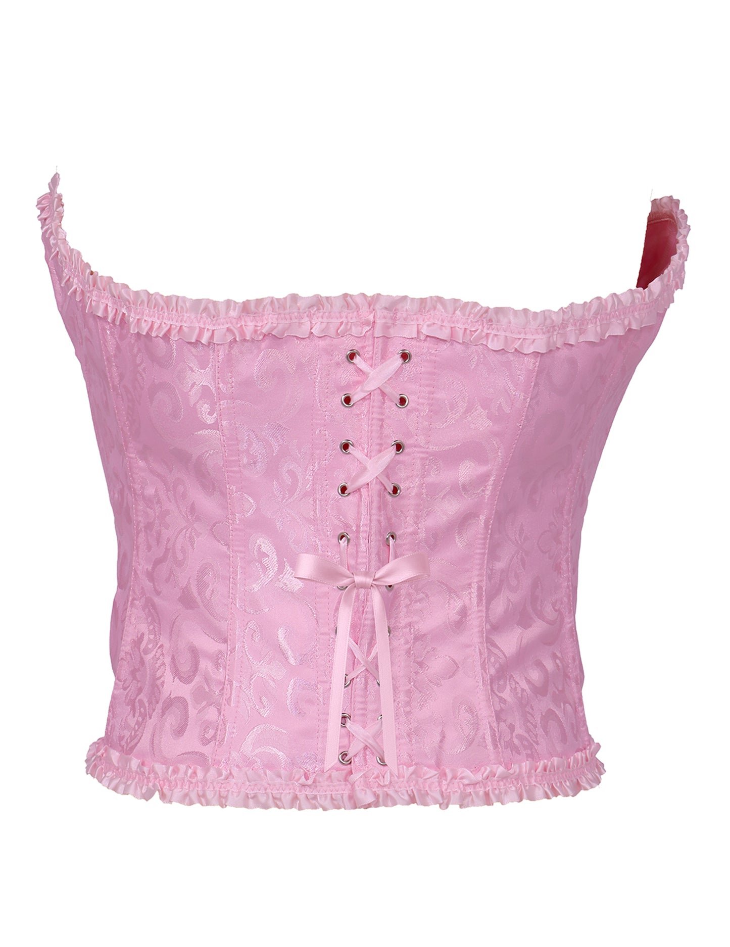 Corset rose à laçage baroque femme