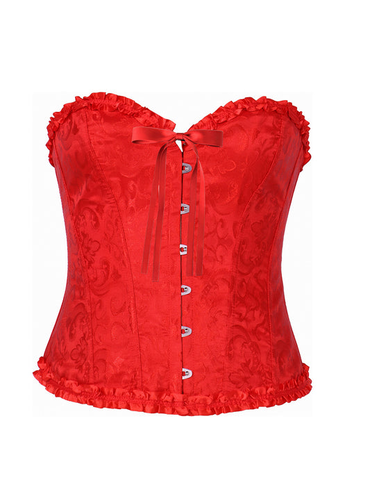 Corset rouge à dentelle femme