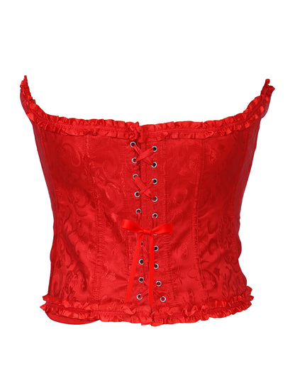 Corset roșu cu dantelă pentru femei