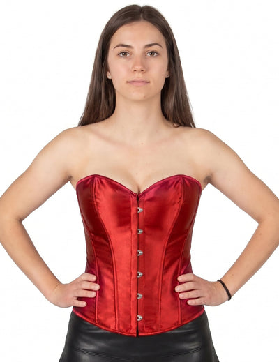 Corset rouge à laçage femme