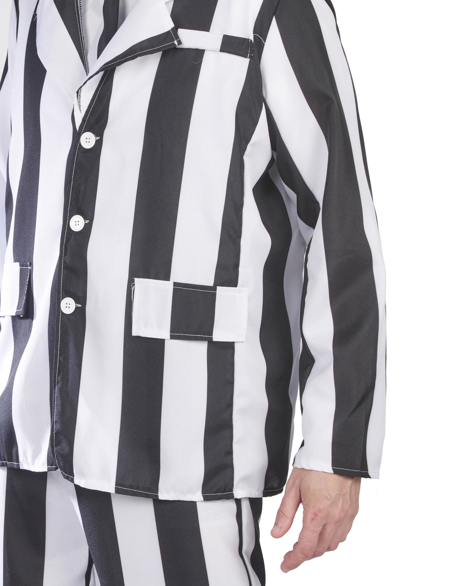 Costum fantomă cu dungi alb-negru pentru bărbați