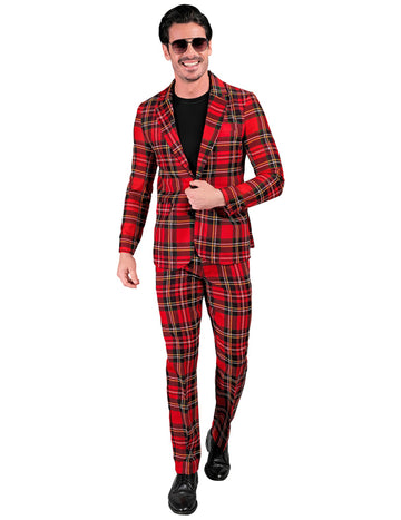 Costum tipărit de tartan scoțian adult