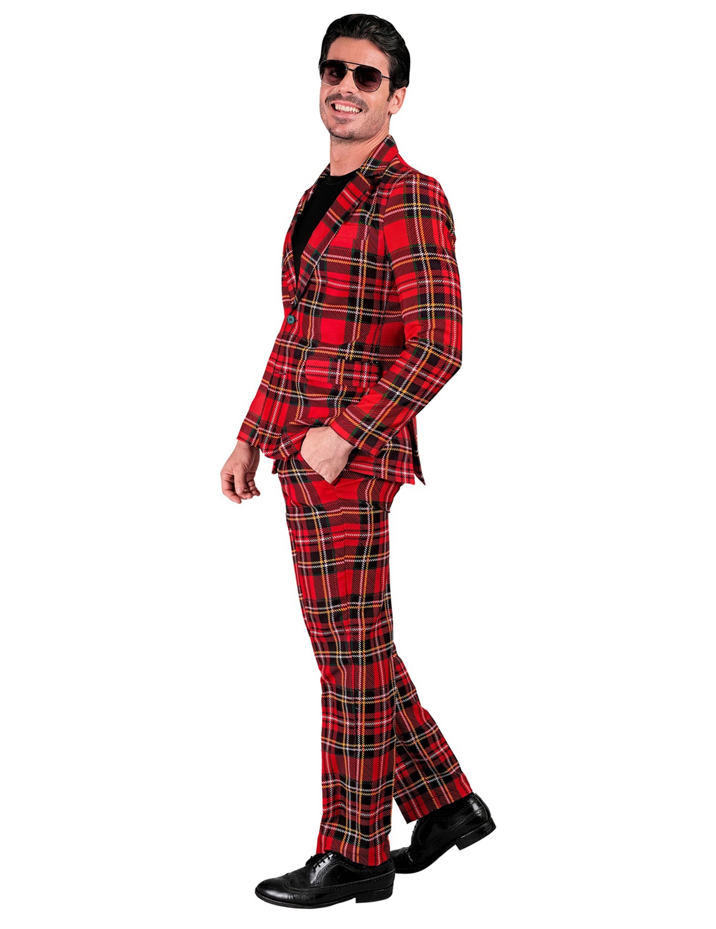 Costum tipărit de tartan scoțian adult