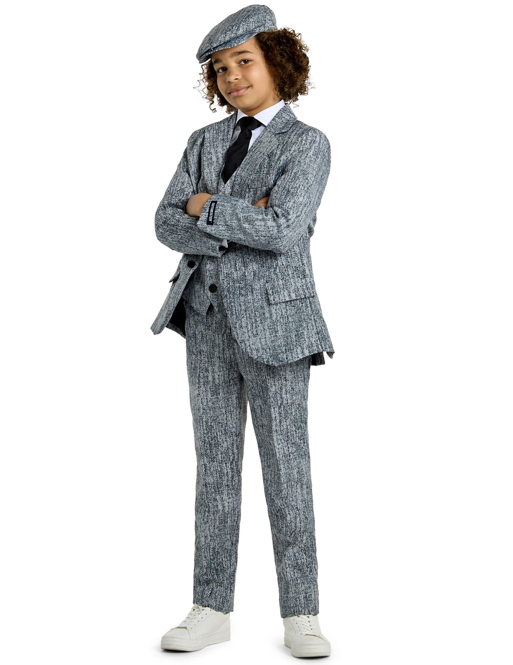 Costume Mr. Années 20 Gangster pour enfant gris avec casquette assortie