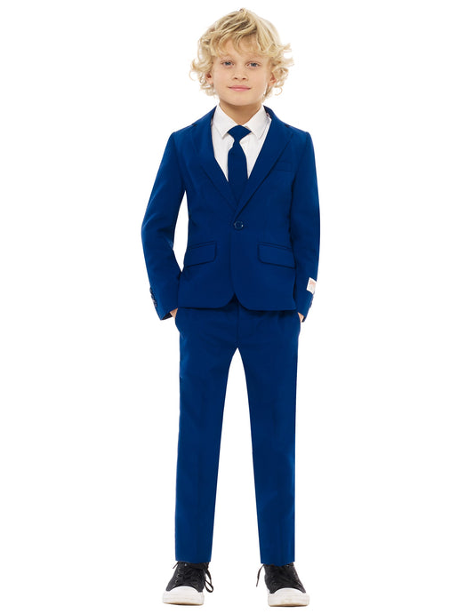 Vue de face du costume Mr. Bleu marine pour enfant