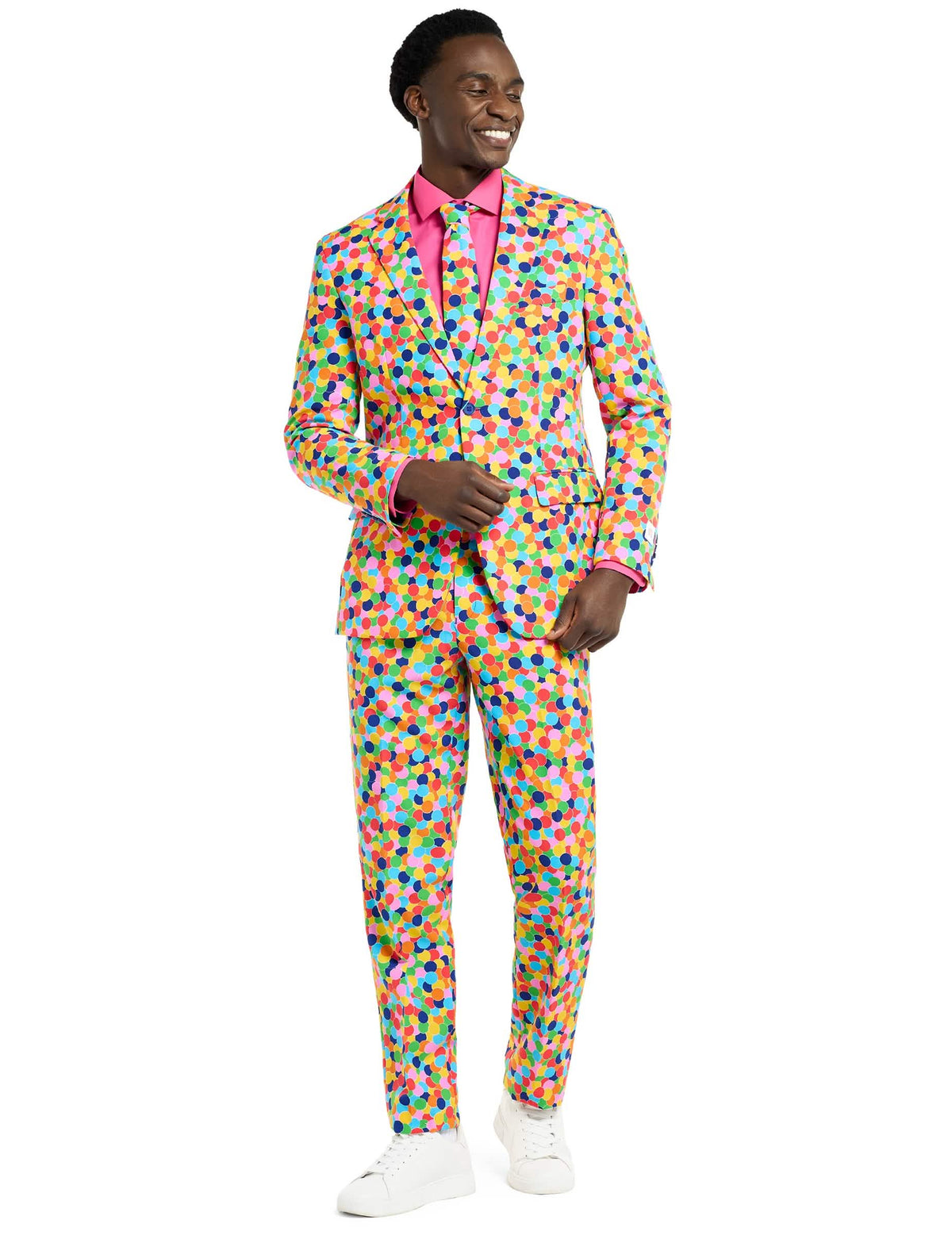Costum Mr. Confetteroni Opposuits pentru bărbat multicolor cu motive confetti