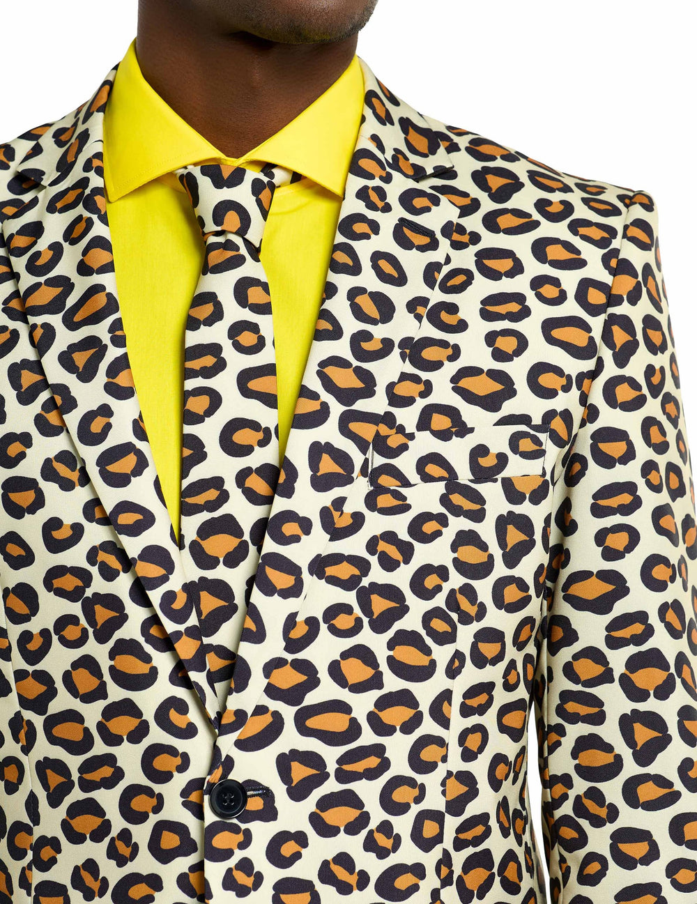 Gros plan sur la veste et la cravate du Costume Mr. Jaguar