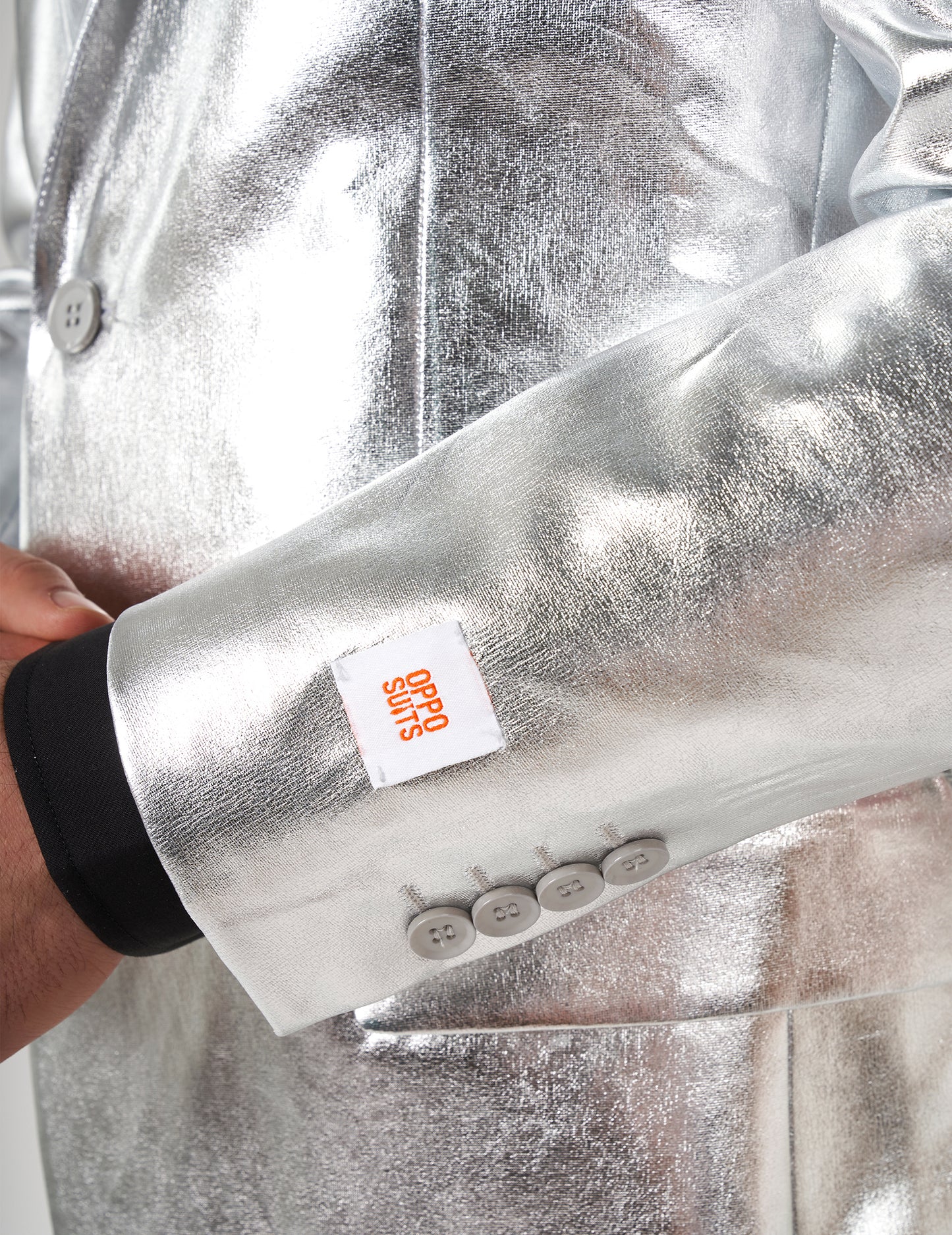 Costum Domnul Shiny Silver Man s -a opus