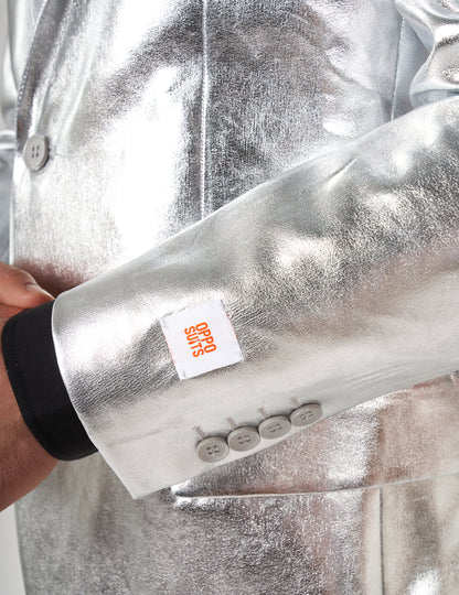 Costum Domnul Shiny Silver Man s -a opus