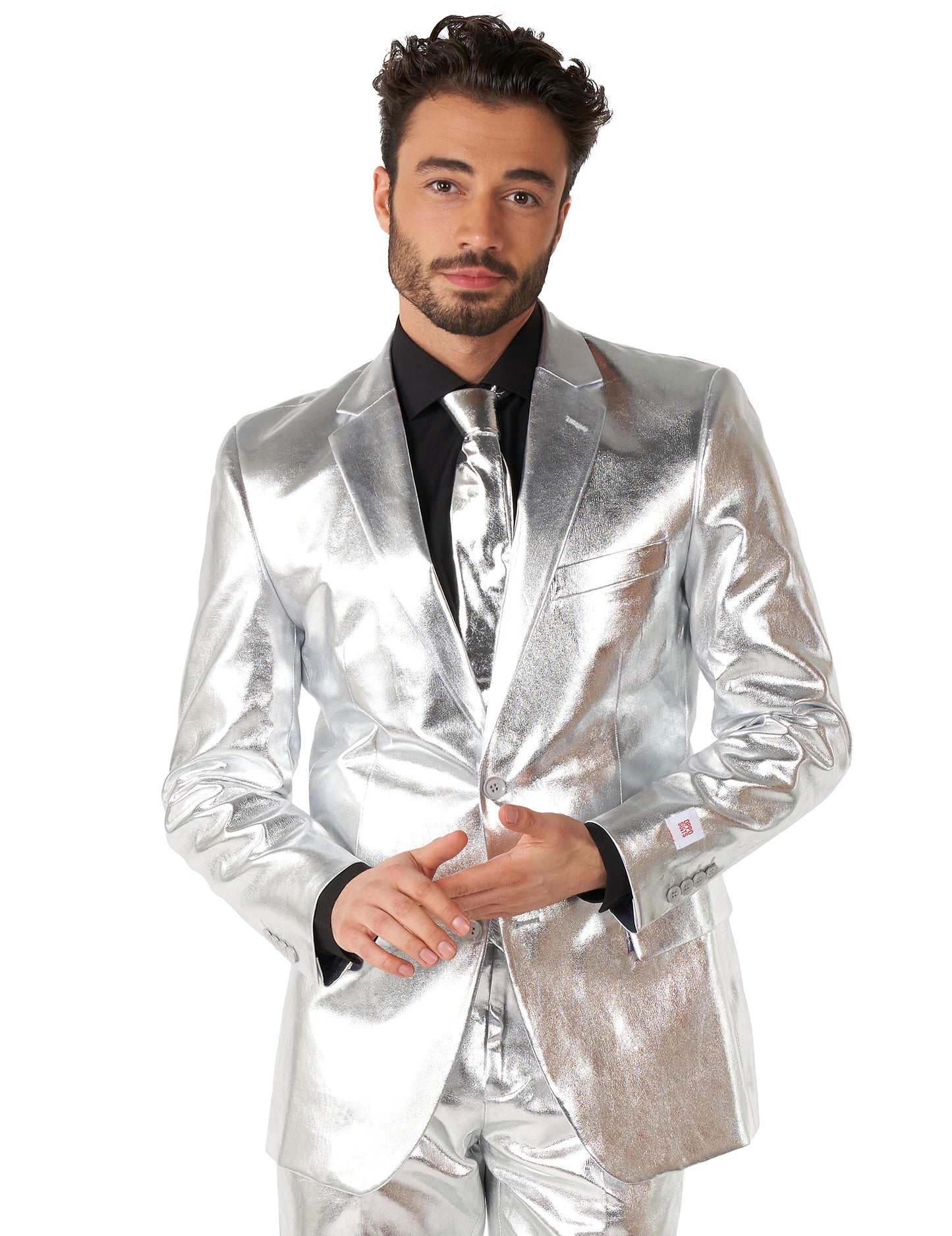Costum Domnul Shiny Silver Man s -a opus