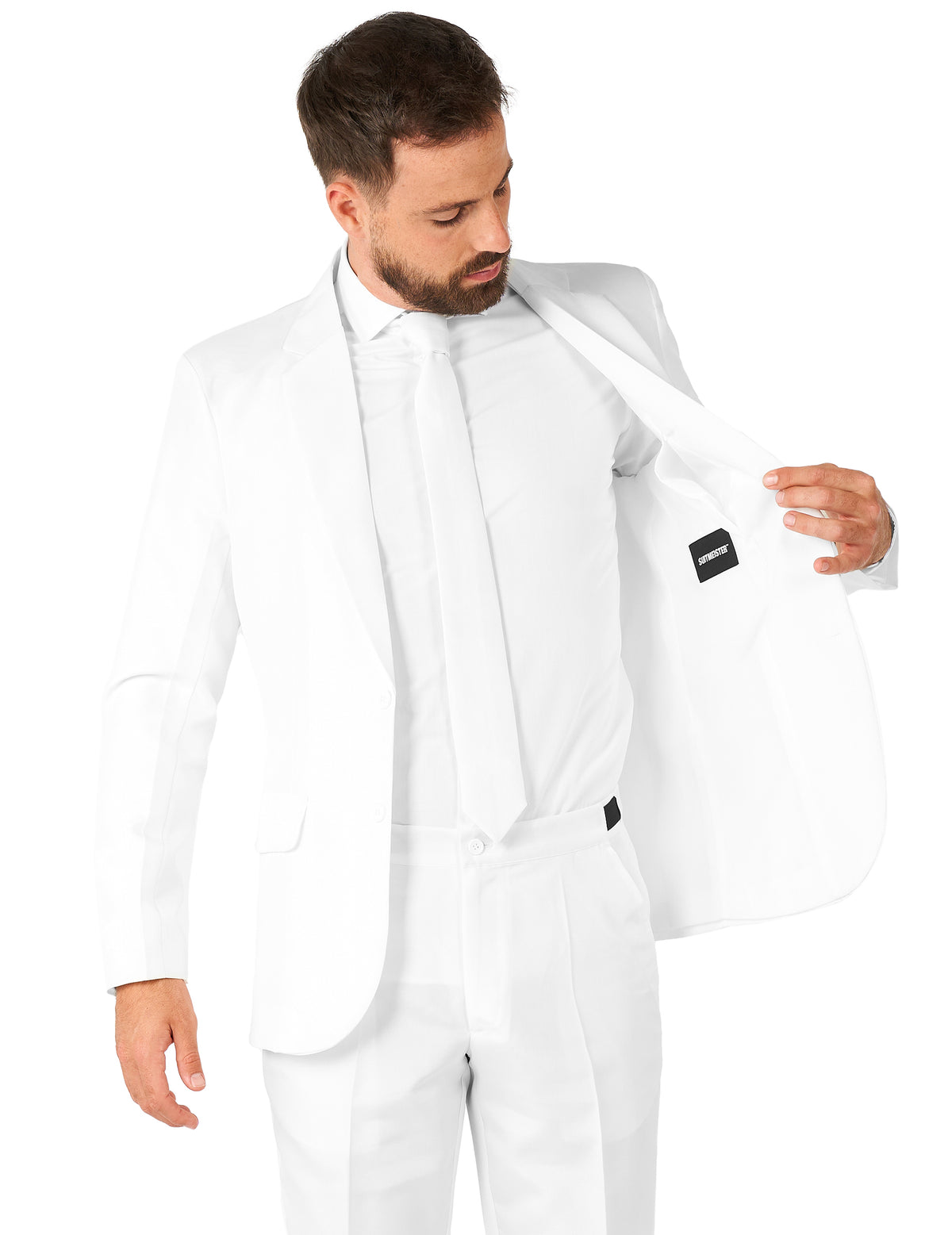 Costum bărbătesc alb Mr. Solid Suitmeister™