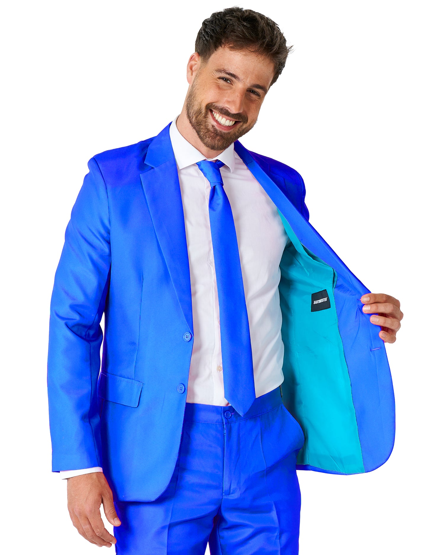 Costum Suitmeister™ Mr. Solid albastru pentru bărbați