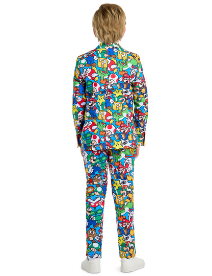 Vue de dos du costume Mr. Super Mario pour adolescent