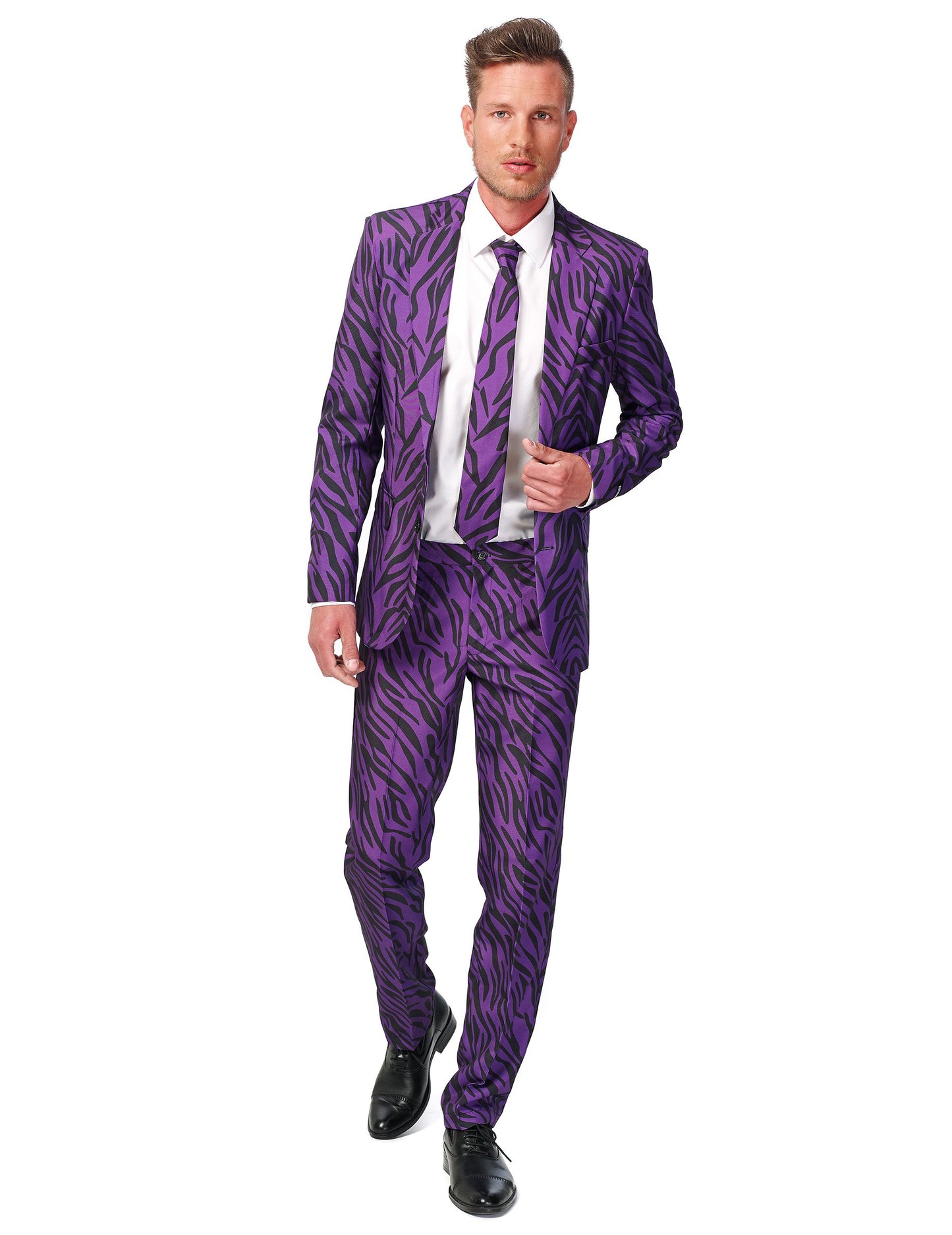 Costume Mr. Tiger pour homme violet à rayures noires