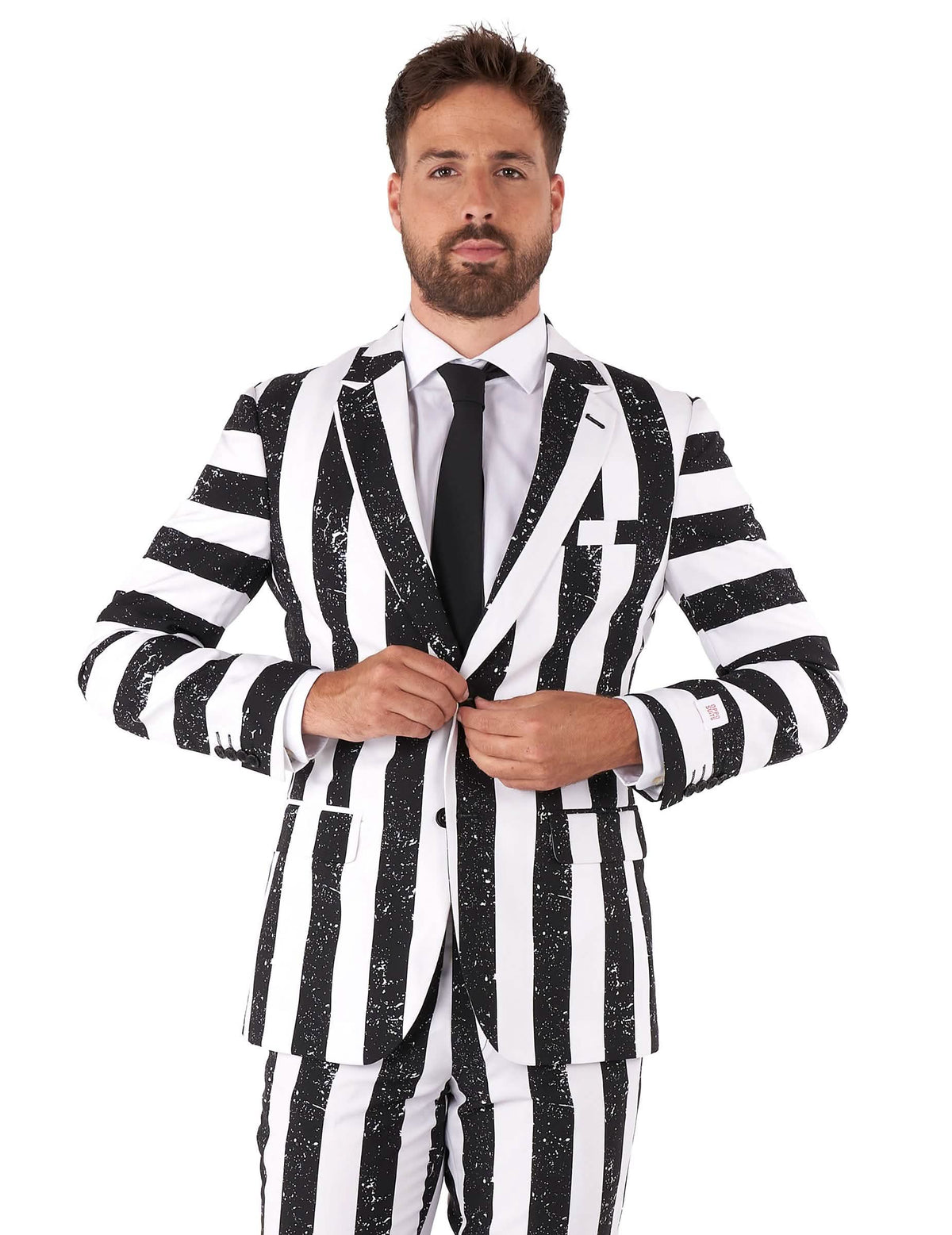 Vue de face du buste du costume Beetlejuice Opposuits