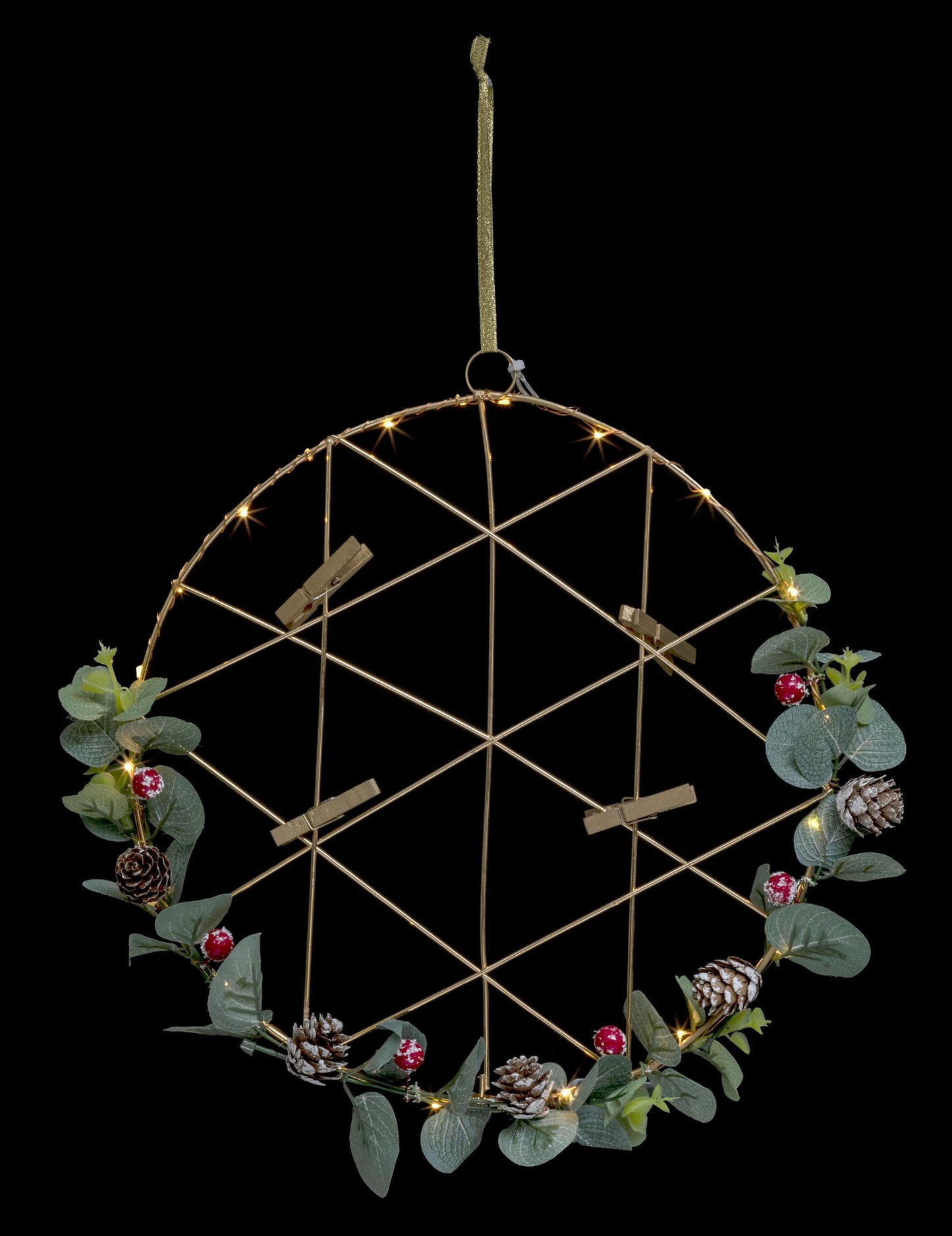 Coroniță suspendată luminoasă tip pêle-mêle 28 cm 