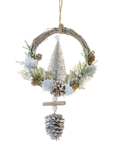Coroniță de agățat brad înzăpezit 39 cm 
