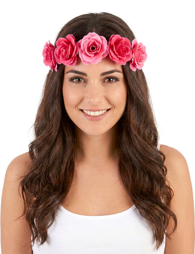 Coroana de flori roz pentru femei