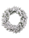 Couronne de sapin enneigée pour Noël blanche et verte