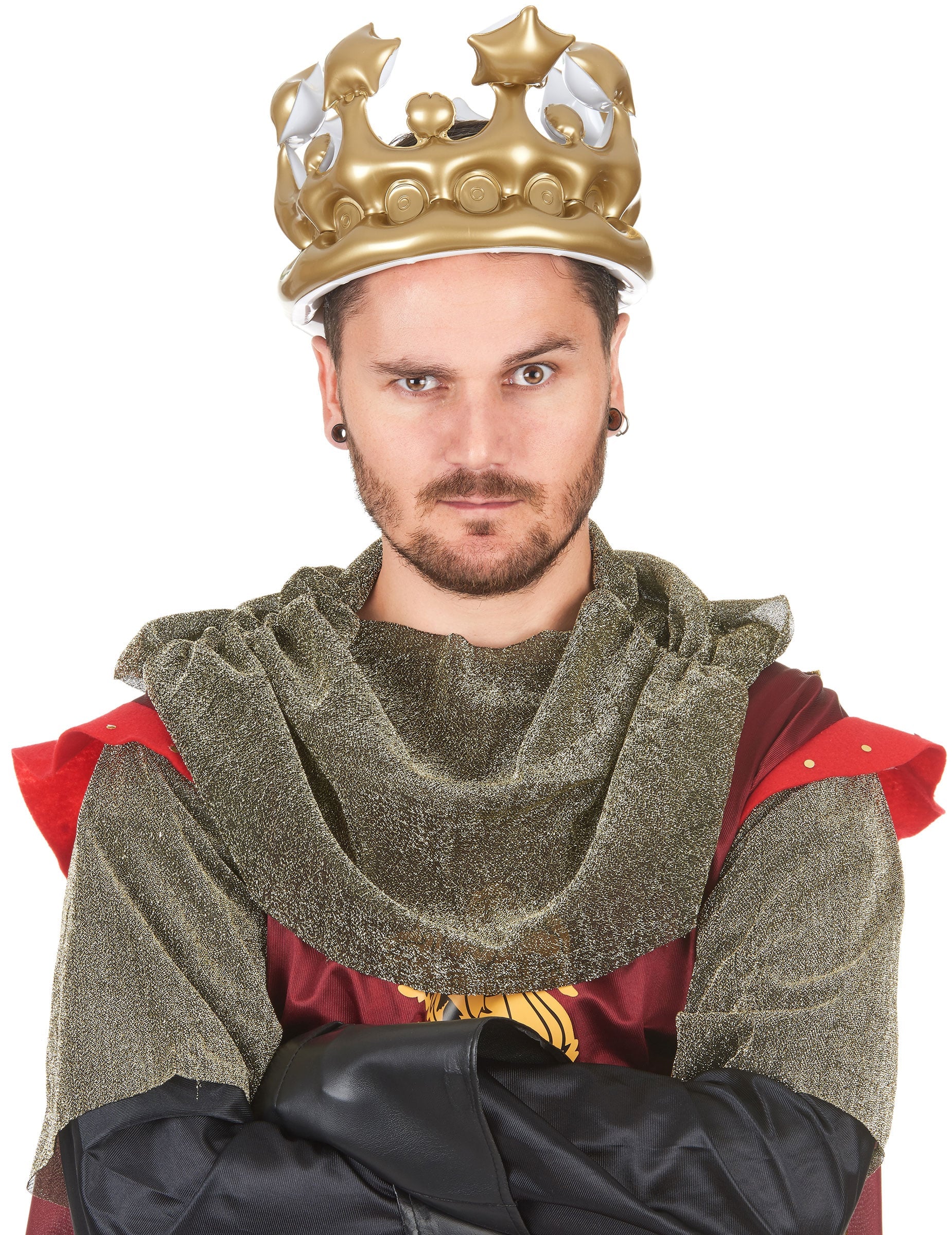 Vue de face de la couronne gonflable de roi