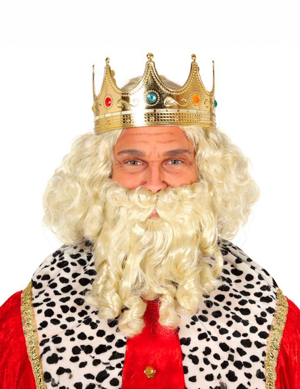 Couronne de roi pour adulte dorée avec pierres colorées