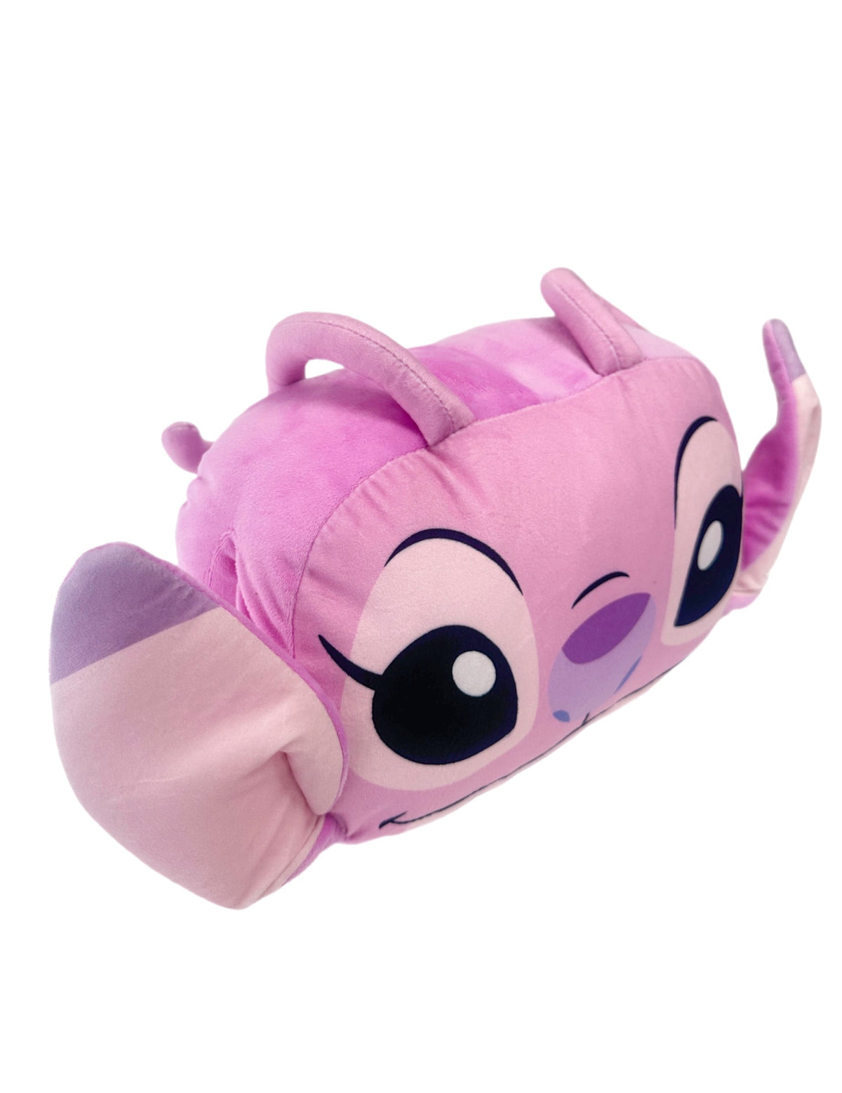 Vue de trois-quarts du coussin cocooning Angel Lilo & Stitch