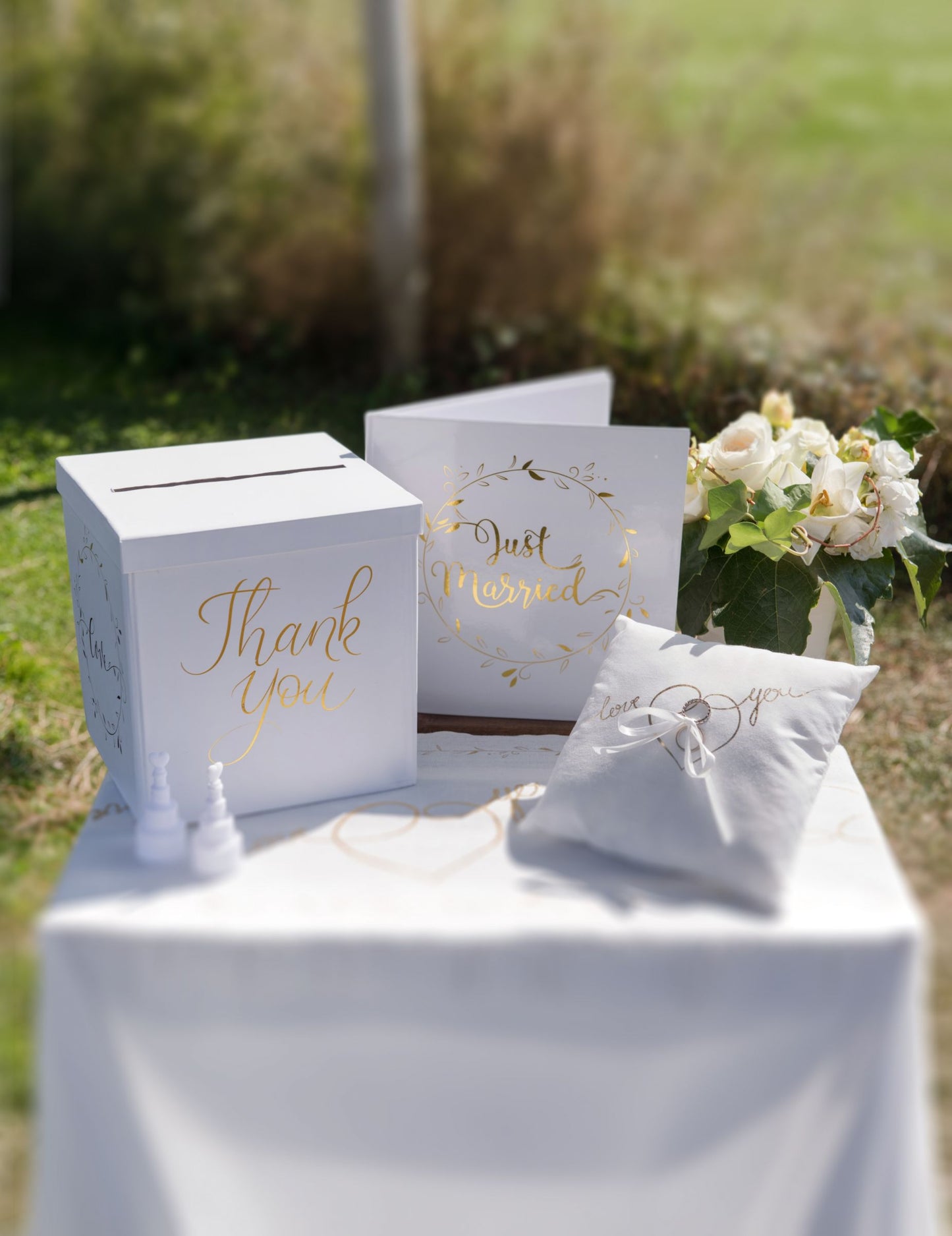 Alianțe pernă te iubesc alb și sau 18 x 18 cm