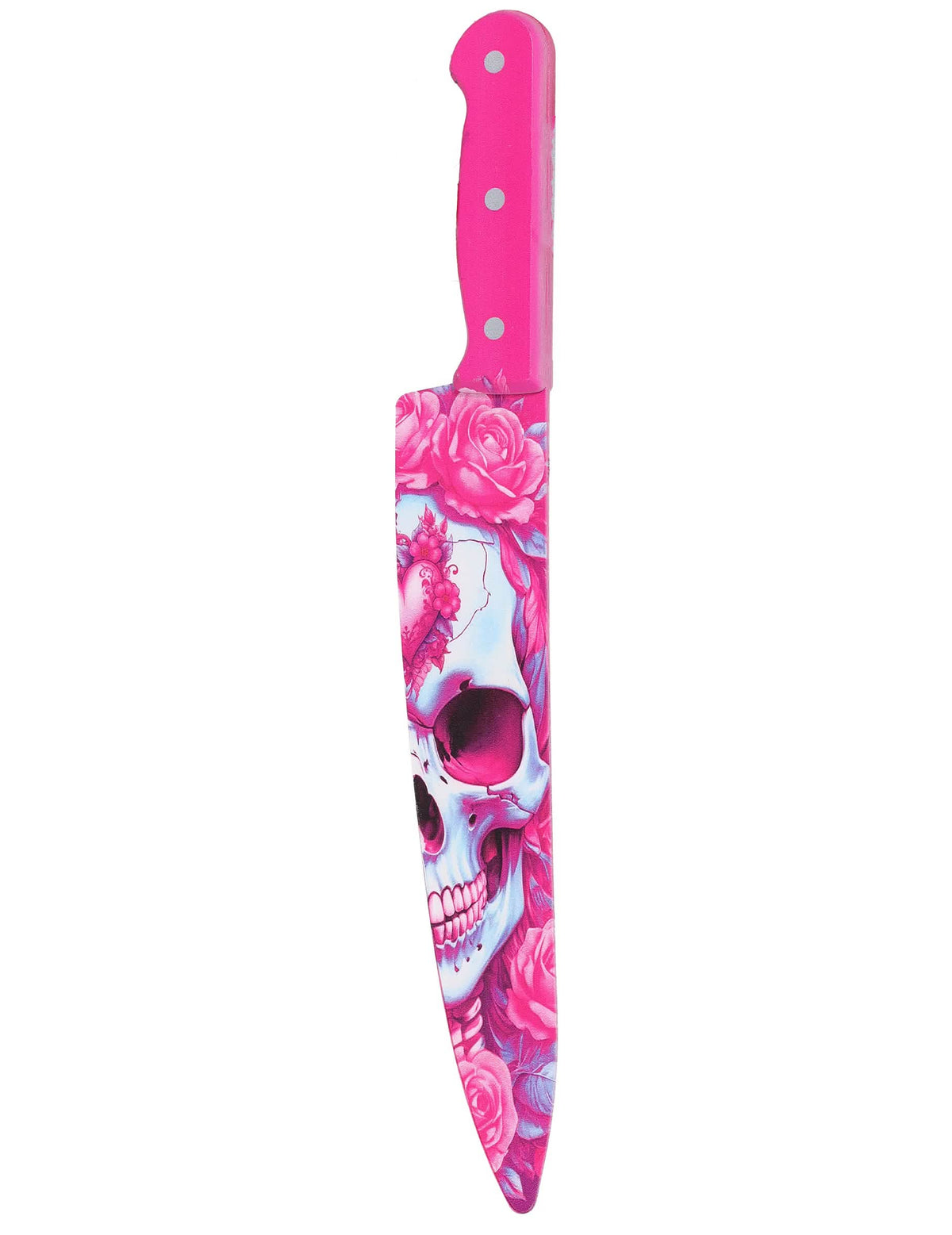 Couteau tête de mort rose 35 cm