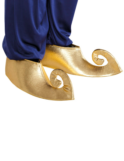 Sur chaussures sultan arabe pour adulte dorées à bouts recourbés