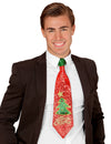 Cravate Merry Christmas pour homme à paillettes rouges