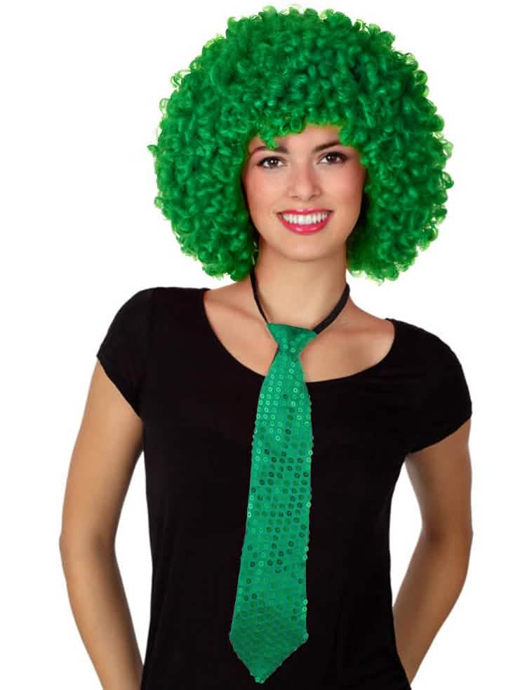 Cravată cu paiete pentru adult verde
