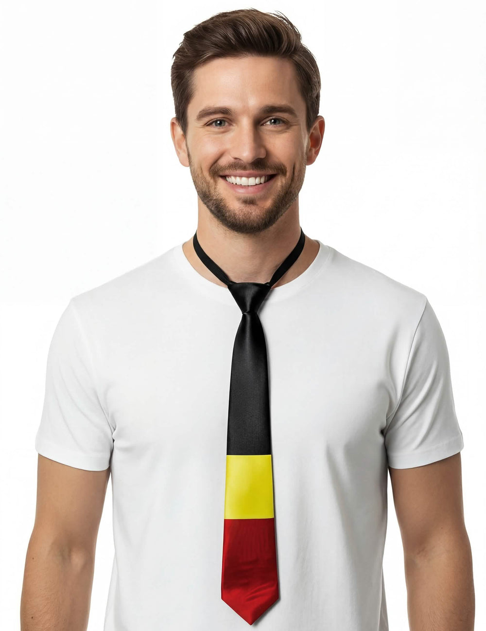 Cravată de suporter belgia pentru adult negru galben și roșu