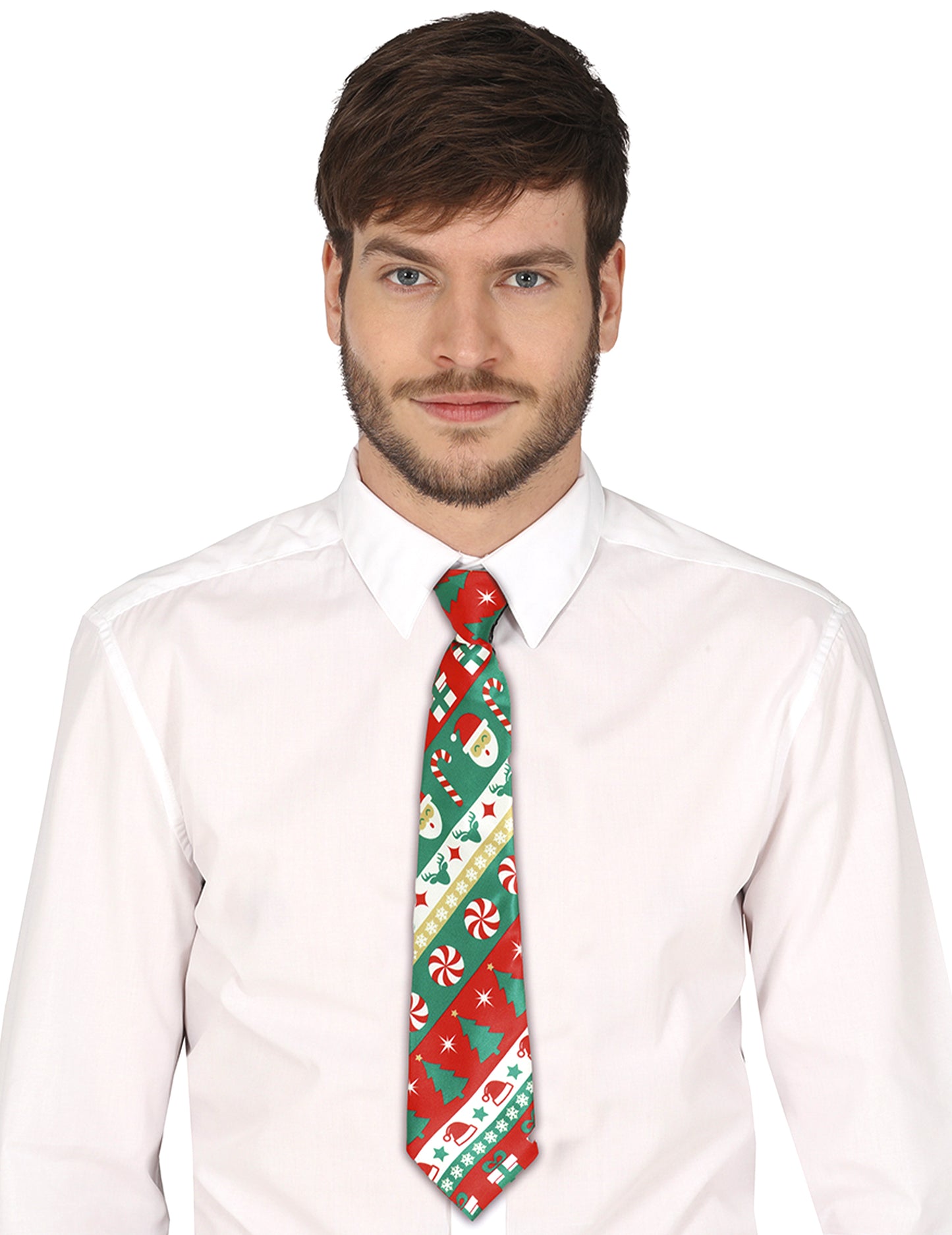 Cravată de Crăciun roșie și verde pentru adulți