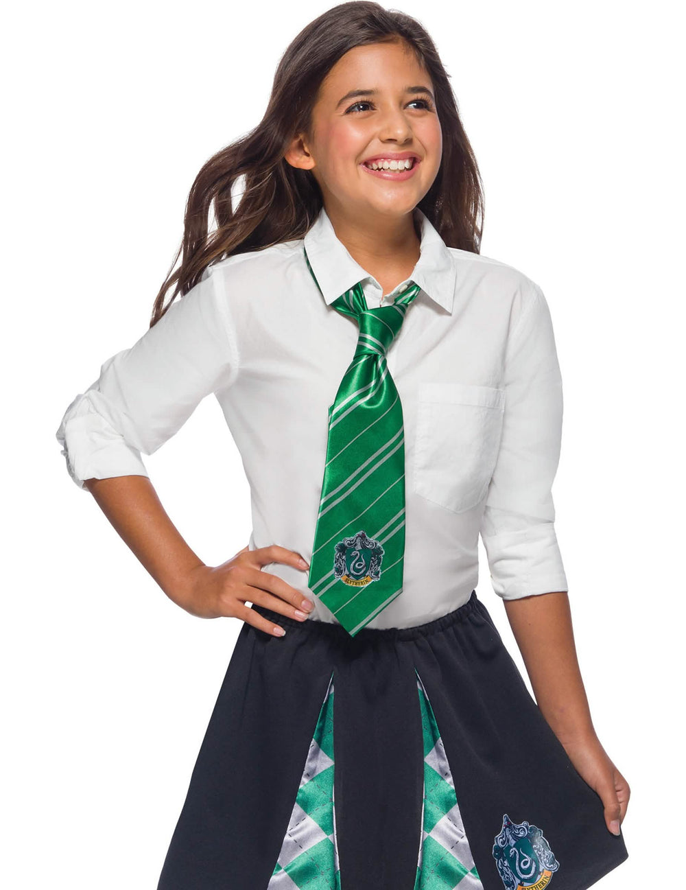 Vedere din față a cravatei Slytherin