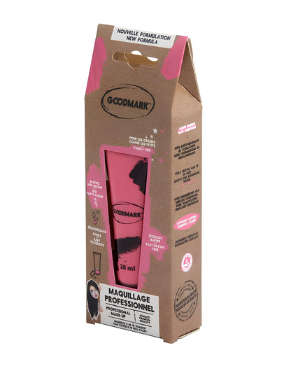 Vue de l'emballage du tube rose de la Crème de maquillage à l'eau professionnel pour adulte et enfant