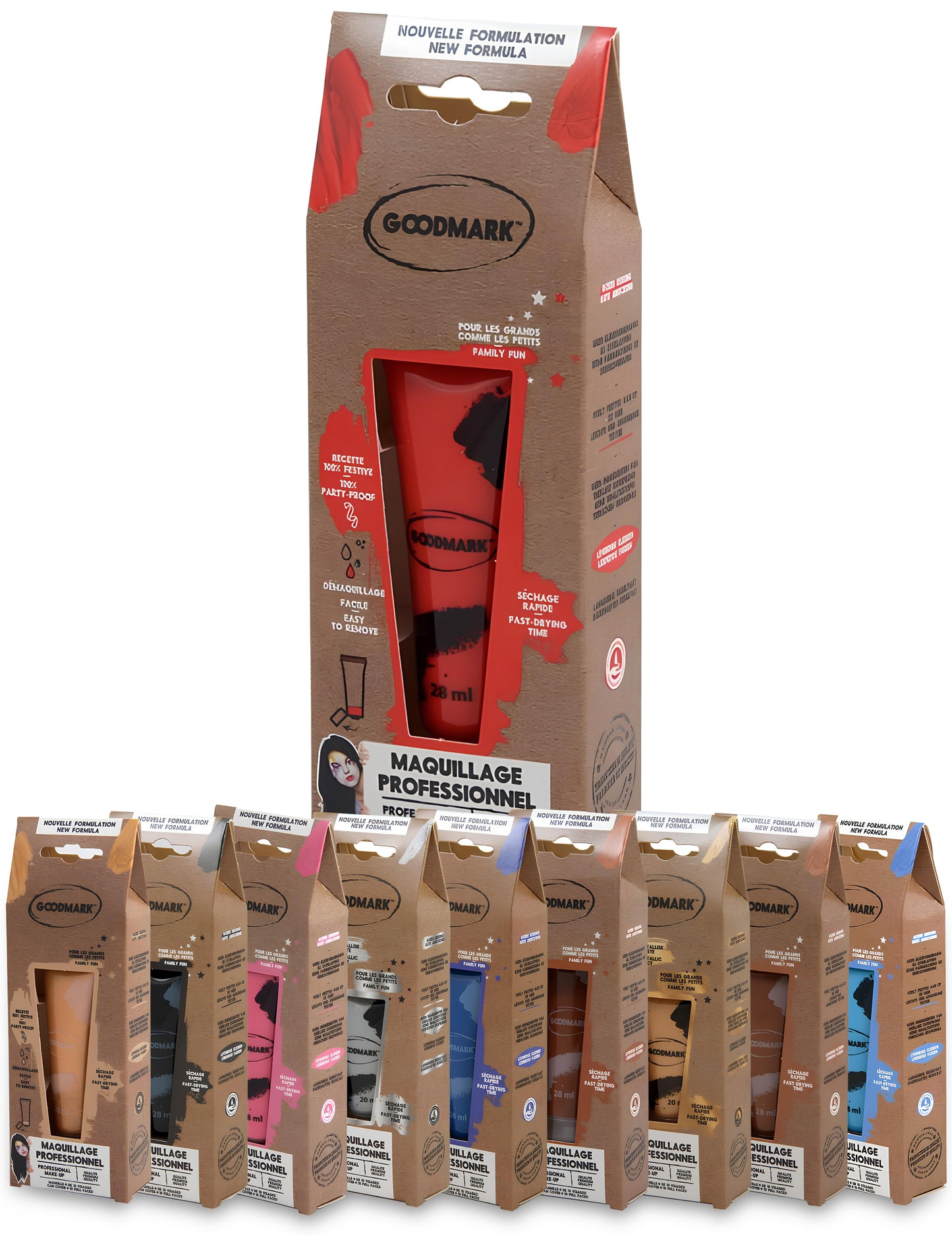 Crème de maquillage à l'eau professionnel pour adulte et enfant multicolore