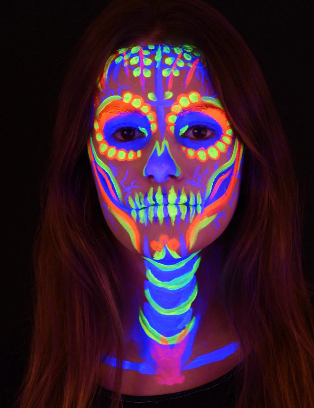 machiaj fluorescent de schelet mexican din cremă machiaj profesional UV pentru adult și copil