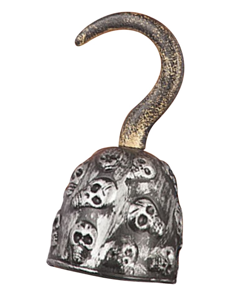 Crochet de pirate tête de mort pour adulte bronze et argenté à motifs crânes