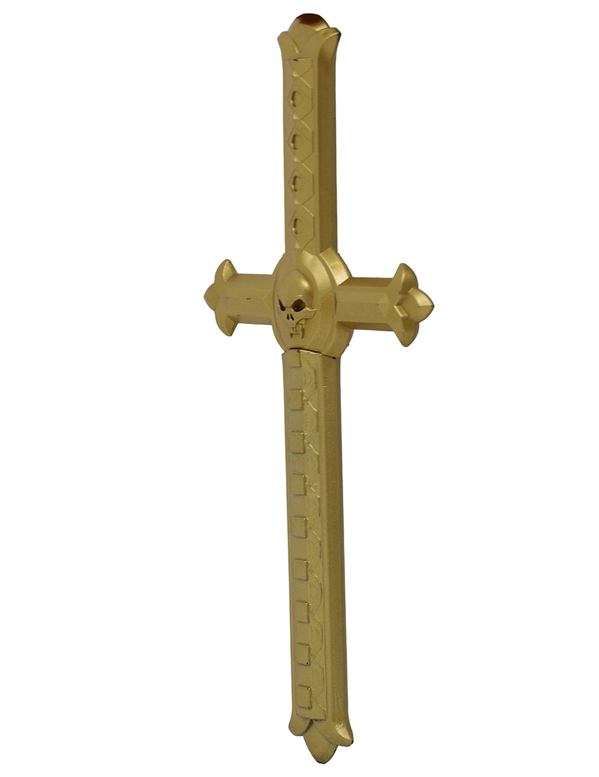 Détail du motif tête de mort de la croix de moine avec poignard de moine