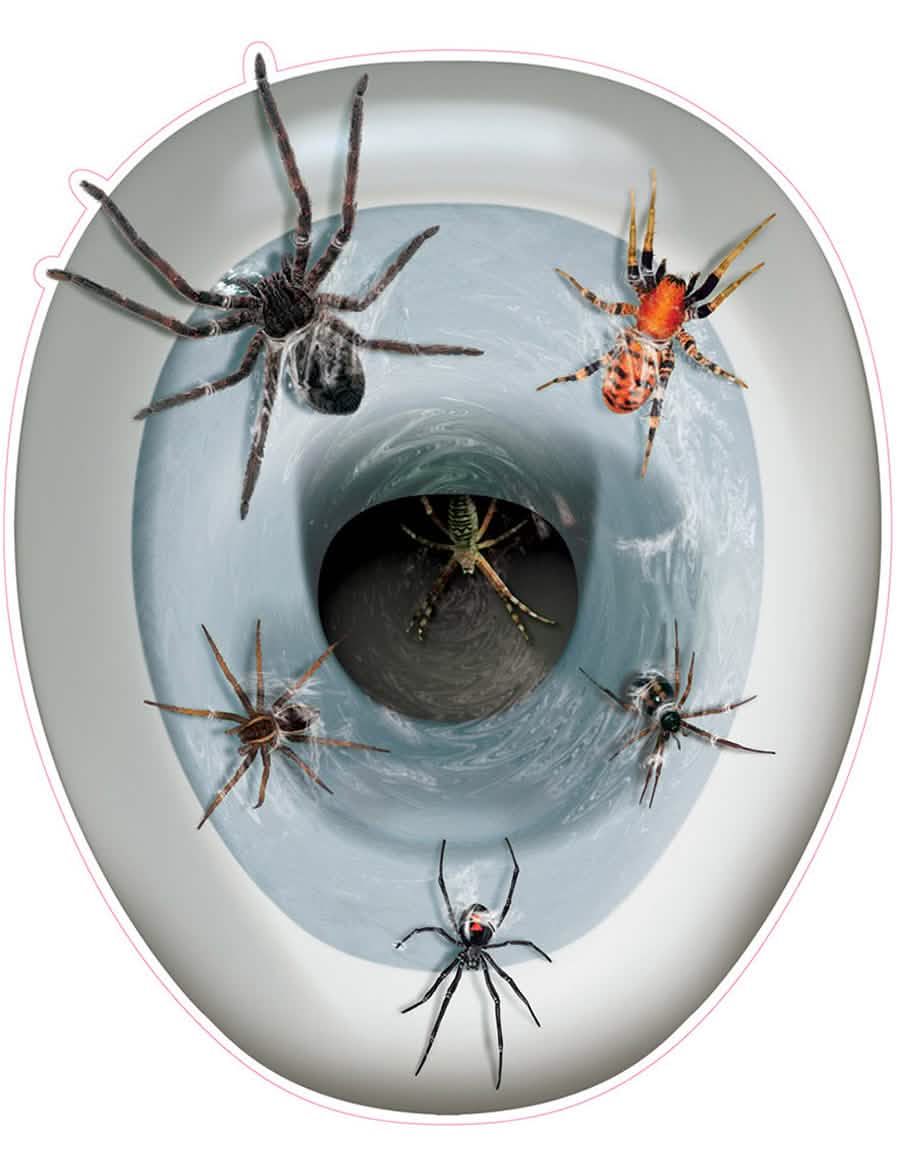 Decorațiune autocolantă pentru WC păianjeni pentru halloween multicolor realist