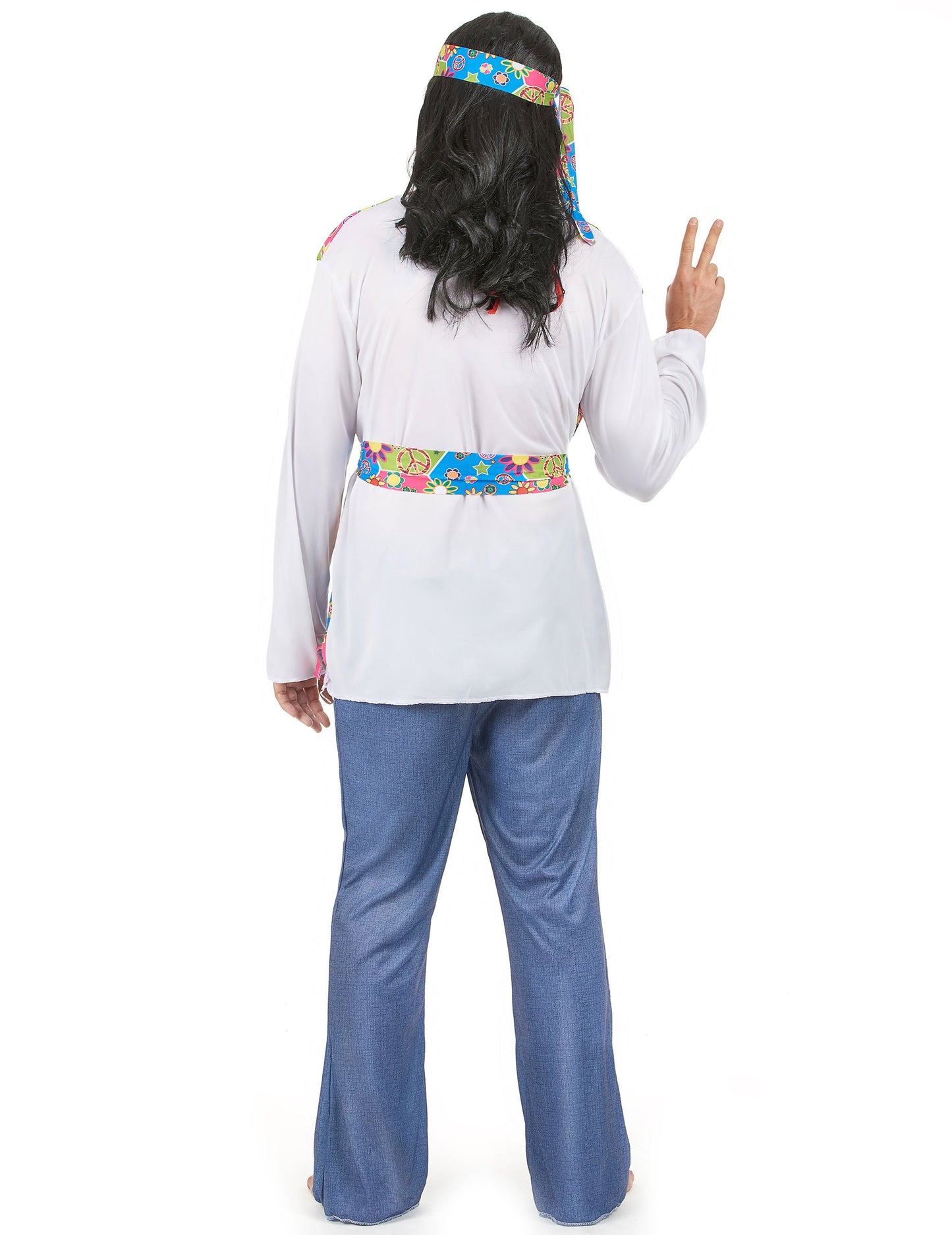 Vedere din spate a costumului hippie cu efect de blugi