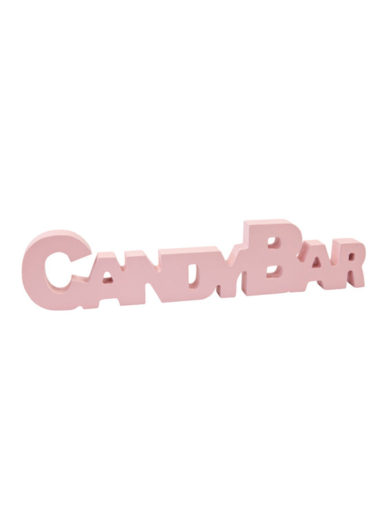 Décoration de table en bois Candy Bar pour buffet rose