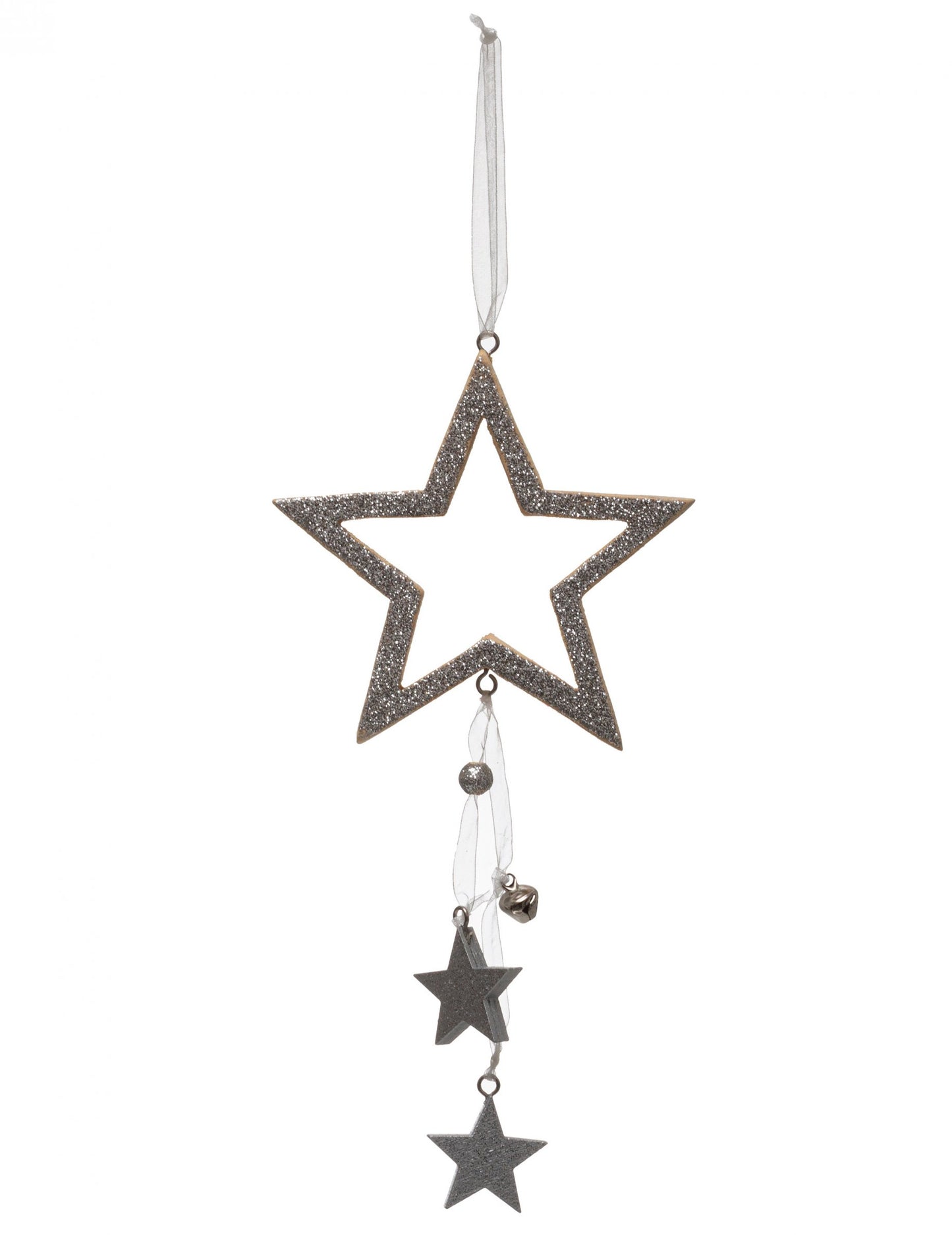 Decorațiune suspendabilă stea argintie 24 cm 