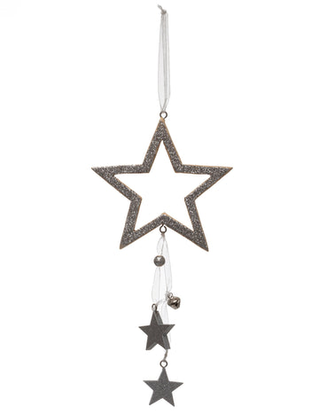 Decorațiune suspendabilă stea argintie 24 cm 